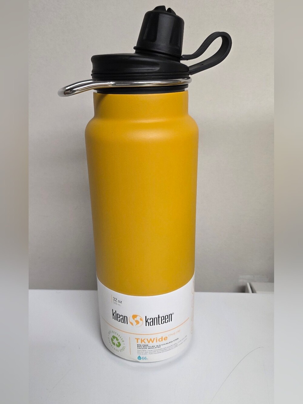 Klean Kanteen TKWide 32 oz Stainless Steel Water Bottle - Mustard Yellow